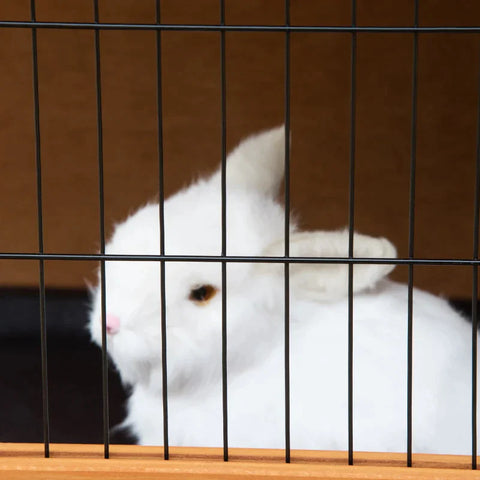 Rootz konijnenhok - kleindierhok - houten caviahuis - dierenkooi - buiten met uitschuifbare bak - asfaltdak - voerplank - bruin - 120 x 50 x 104 cm