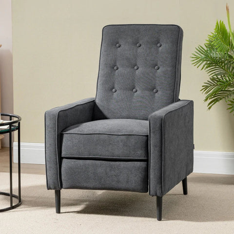 Rootz Relaxation Chair - Armchair - Lounge Chair - TV Chair - 145° Tiltable - Adjustable Backrest - Polyester - Grey - 68 x 87 x 100 cm