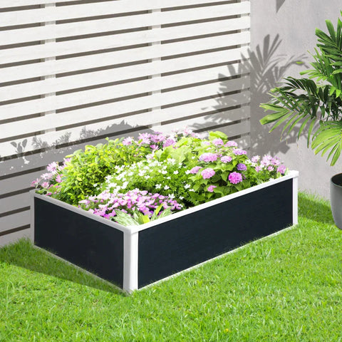 Rootz Raised Bed - Planter - With Drainage Function - Protection Against Pests - Plastic - Grey - 100 x 80 x 30 cm