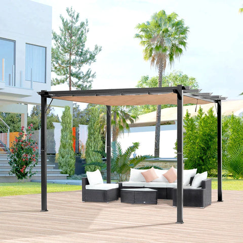 Rootz Pergola - Pergola Gazebo - Tuinpergola - Grijs+bruin