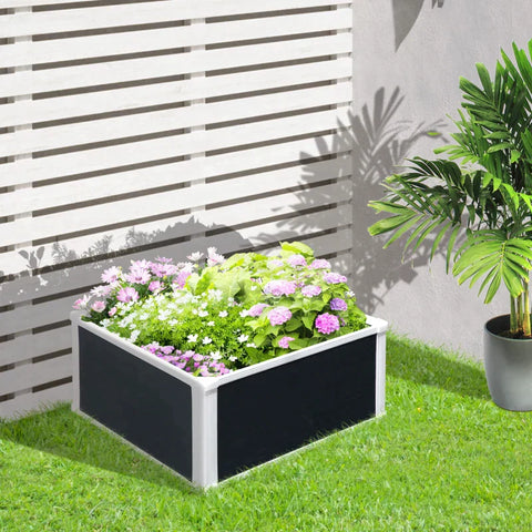 Rootz Raised Bed - Planter With Drainage Function - Protection Against Pests - Plastic - Grey - 60 x 60 x 30 cm