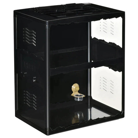 Rootz Terrarium - Reptielenterrarium - Reptielenbox - Zwart - 60cm x 40cm x 70,5cm