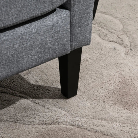 Rootz Armchair - Single Armchair -  Relaxation Armchair - Single Chair - Upholstered Armchair - Wooden - Light Grey - 66 x 72 x 74 cm