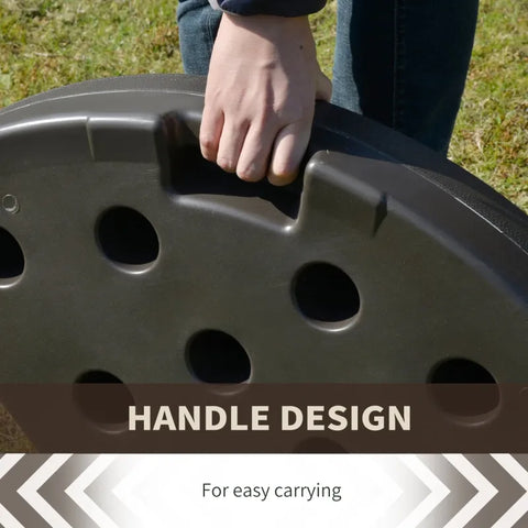 Rootz Weight Plates - Umbrella Weight Plate Set - 4-part Umbrella Stand - Coffee Brown - 100 x 100 x 10.5 cm