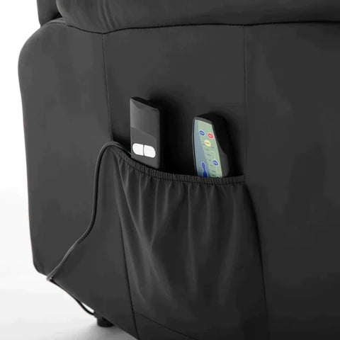 Rootz Electric Massage Chair - Electric Massage Lounger - Electric Stand-up Chair - Massage Chair - Vibrating Massage Chair - Relaxation Chair - PU Leather - Black