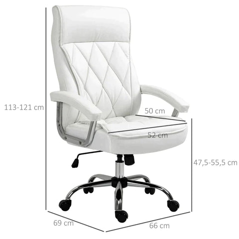 Rootz Office Chair - Desk Chair - Swivel Chair - Ergonomic Work Chair - White