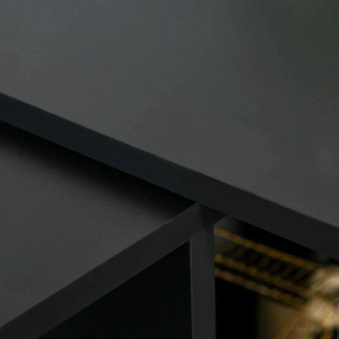 Rootz L-förmiger Schreibtisch – L-förmiger Eckschreibtisch – Computertisch – Spieltisch – Büroschreibtisch – Schwarz – 100 x 90 x 75 cm