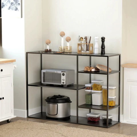 Rootz Storage Rack - Free-standing Shelf - 4 Open Shelves -  Living Room - Garage - Warehouse - Home - Office - 120 cm x 35 cm x 87.5 cm