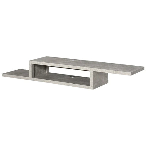 Rootz TV Wall Cabinet - Lowboard - Hanging Board - TV Cabinet - Console Chipboard - Cement - Grey - 152.4 x 29.8 x 21 cm
