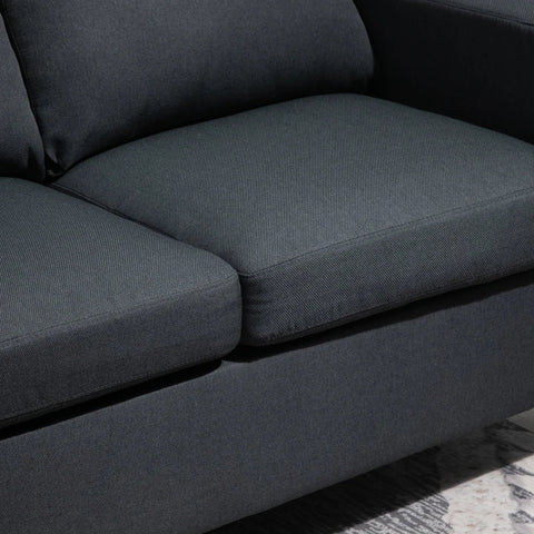 Rootz Sofa - Corner Sofa - Fabric Sofa - Corner Couch Set - L-Shape Sofa - Dark Gray - 197 x 139 x 91 cm