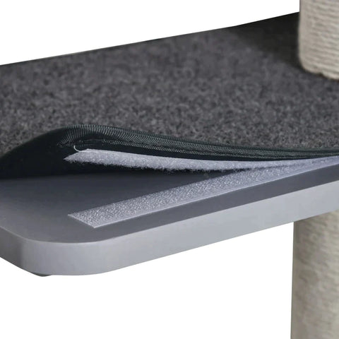 Rootz Scratching Post - Wall Scratching Post - Cat Climbing - Wall Scratching Post - Cat Furniture - For The Wall Climbing Fun - For Cats - Wood - Light Gray/Beige - 66 x 28 x 137 cm