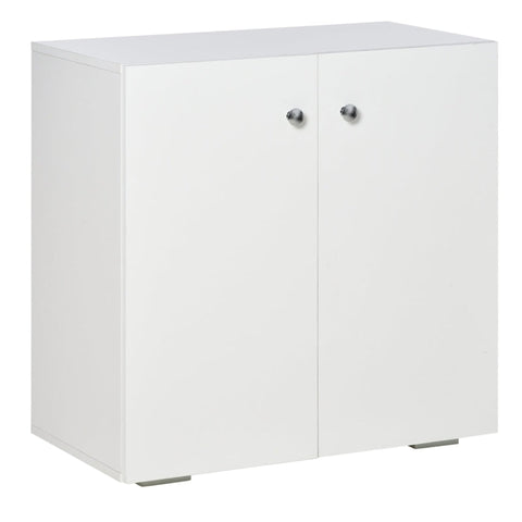 Rootz Storage Cabinet - Freestanding Storage Cabinet - With 2 shelves - White - 70cm x 39cm x 70cm