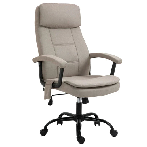 Rootz Office Chair - Massage Chair - Height-adjustable Executive Chair - Gaming Chair With Massage Function - Ergonomic Swivel Chair - Lumbar Spine Massage - Beige - 63 x 70 x 112-121 cm