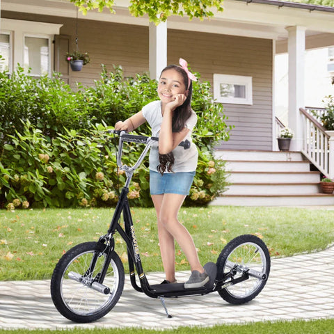 Rootz Kids Scooter - Kick Scooter - City Scooter - Height Adjustable - Black - 143 x 58 x 92-100 cm