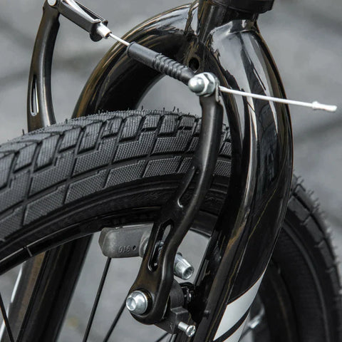 Rootz Children's Scooter - Scooter - Height-adjustable - City Scooter - Kickboard - With 16''/20'' Pneumatic Tires - Black - 156 x 68 x 101-108 cm