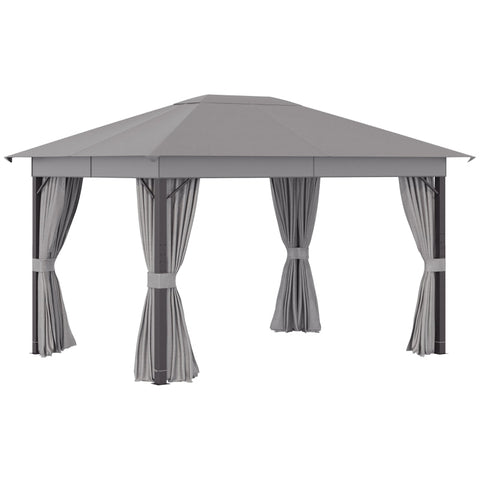 Rootz Gazebo - Garden Gazebo - Pavilion - Garden Tent - Party Tent - Aluminum/Steel/Polyester - Grey - 4m x 3m