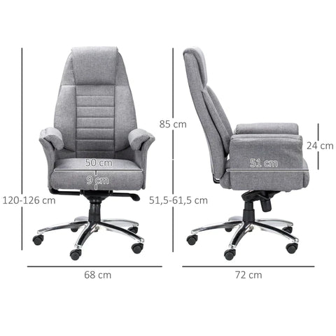 Rootz Bürostuhl - Ergonomischer Drehstuhl - Höhenverstellbar - Hellgrau - 68 x 72 x 120-126 cm
