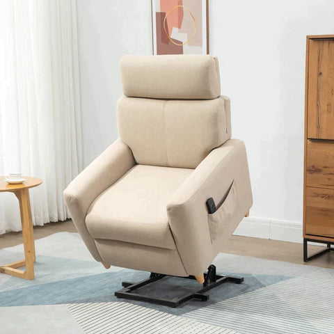 Rootz Electric Stand-Up Chair - Stand-up Chair - Relaxation Chair - With Stand-up Aid - Reclining Function - Remote Control - Light grey - 81 x 91 x 103 cm
