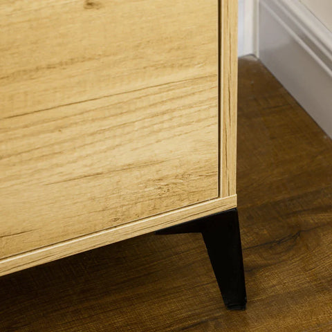 Rootz Shoe Cabinet with 1 Drawer - 4 Shelves - Adjustable Shelves - Holds 12 Pairs of Shoes - Chipboard - Natural - 60L x 35W x 94H cm