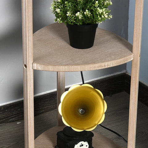 Rootz Floor Lamp - Lampshade - Lamp Shelf - Living Room - Bedroom - Grey - 46 x 46 x 158.5 Cm