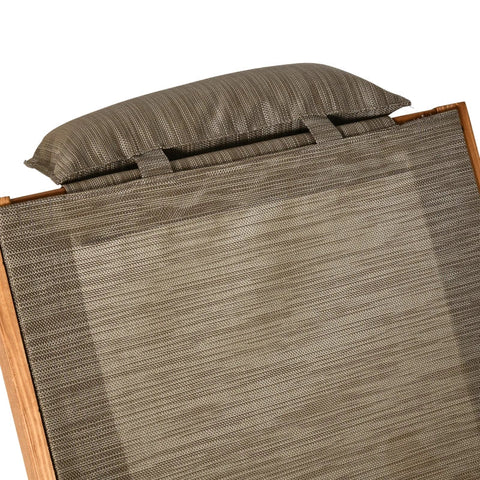 Rootz Outdoor Garden Lounger - Sun Lounger - Solid Wood - Weather Resistant - Brown + Gray - 194cm x 70cm x 32cm
