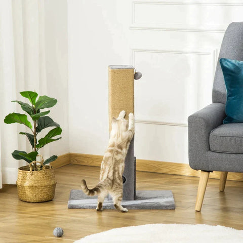Rootz Krabpaal - Krabpaal Katten - Krabpaal Met Jute Touw - Speelboom Inclusief Speelgoedpluche - Grijs - 59,5 x 39 x 79 cm