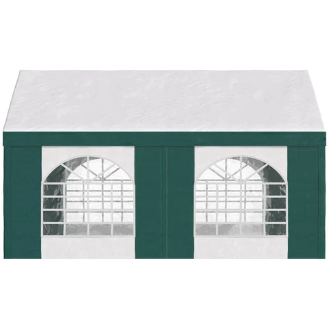 Rootz Party Tent - Beer Tent - Removable Side Walls - Four Large Windows - Steel + Plastic - White + Green - 5 x 4 m