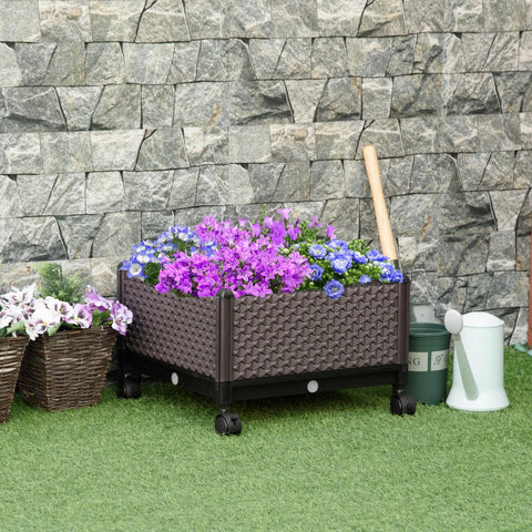 Rootz Raised Bed - Garden Bed - Garden Planter Bed - Flower Box - Brown - 50 x 50 x 33 cm