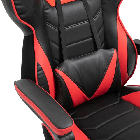 Rootz Gaming Chair - Ergonomic Office Chair - Swivel Chair - Adjustable Back - Foam+PU Leather+Metal, Black+Red
