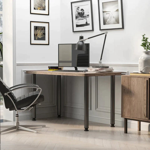 Rootz Tischbein – 4 Stück Tischbeine – Möbelbeine – höhenverstellbar – pulverbeschichtet – Stahl – Schwarz – 6 cm x 6 cm x 72 cm