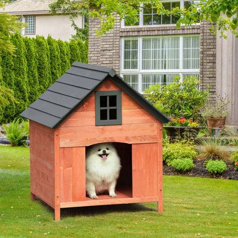 Rootz Hondenkennel - Hondenhok - Houten Hondenhol - Wintervast - Groot Hondenhok - 81,3 x 91,5 x 98,5 cm