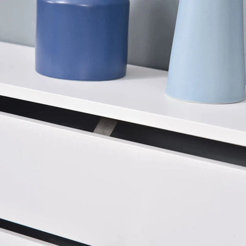 Rootz Radiator Cover - Heating Cover - Wood Radiator Cover - White - 112 x 19 x 81 cm