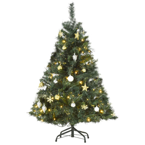 Rootz Christmas Tree - Flame Retardant - 307 Needle Tips - Warm White Leds - High-quality Stand - Pvc Metal - Green - Ø75 x 120H cm