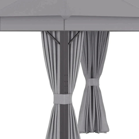 Rootz Gazebo - Garden Gazebo - Pavilion - Garden Tent - Party Tent - Aluminum/Steel/Polyester - Grey - 4m x 3m