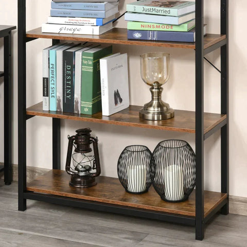 Rootz Book Shelf - Bookcase - Storage Shelf - Display Rack - 6 Tiers - Living Room Shelf - Brown - 80 x 30 x 180 cm