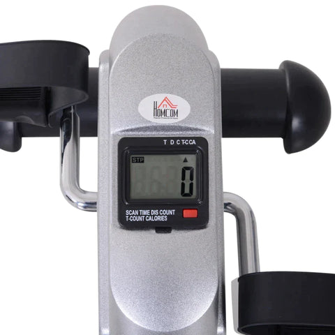 Rootz Mini Exercise Bike - Leg Trainer - Pedal Trainer -  Training Bike - Bicycle Device - Silver - 9Wx 40Dx 31Hcm