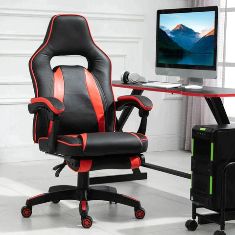 Rootz Gaming Chair - Office Chair - High Back Gaming Chair - Height Adjustable - PU Leather - 67cm x 69cm x 115-123cm