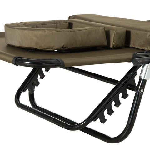 Rootz Ligstoel - Tuinligstoel - Driepotige Ligstoel - Ontspanningsligstoel Met Leesvenster - Gezichtsopening - Bruin - 190 x 56 x 28 cm
