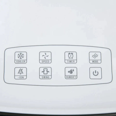 Rootz Air Cooler - Mobiele Airconditioner - Met Luchtbevochtiging - Waterkoeling Airconditioner - 8h Timer Afstandsbediening - Wit/Zwart - 38.2 x 31.6 x 76 cm