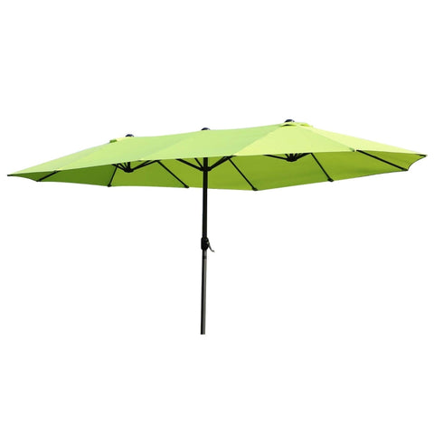 Rootz Parasol - Garden Parasol - Market Parasol - Double Parasol - Patio Parasol With Hand Crank - Green Oval - 460 x 270 x 240 cm