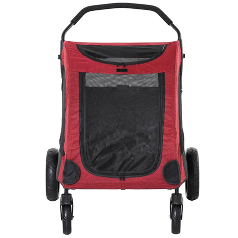 Rootz Pet Trolley - Pet Stroller - Pet Buggy - Dog Buggy - Dog Trailer - Pet Trailer - Red/Black - 98x82x110 cm