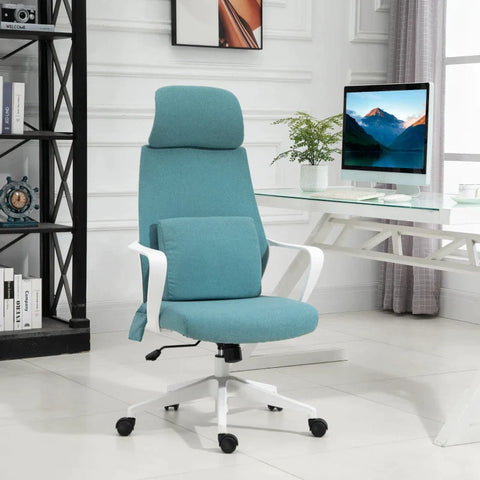 Rootz Office Chair - Height-adjustable - Swivel Chair - Massage Chair - Ergonomic Executive Chair - Massage Function - Gaming Chair - Nylon - Blue - 62 x 60 x 114-122 cm