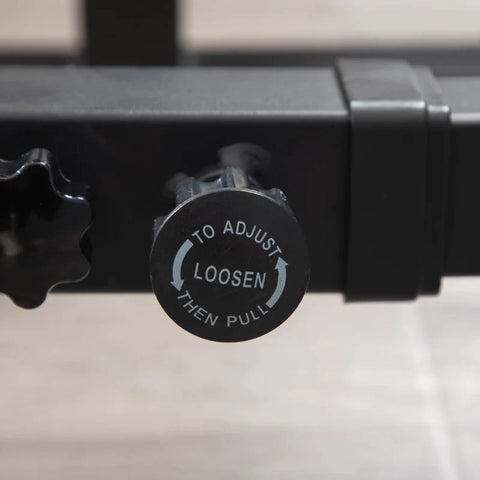 Rootz Hantelständer – Multifunktions-Langhantelablage – Höhenverstellbare Langhantel – Krafttraining – Bis zu 150 kg belastbar. Langhantelständer – Stahl – Zuhause – Fitnessstudio – Schwarz – 123–170 L x 103 B x 111–161 H cm