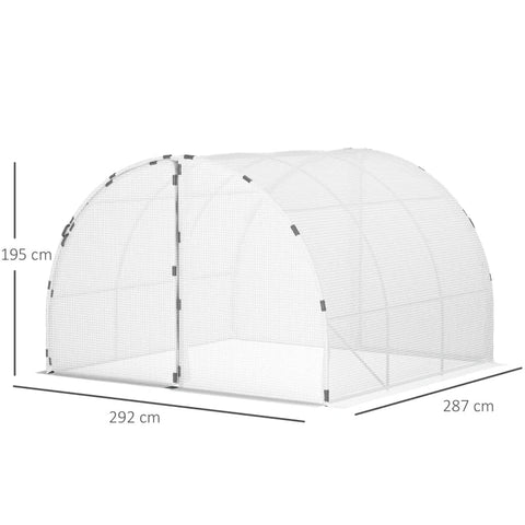 Rootz Kas - Folie Kas - Inloop Kas - Tunnel Kas - Koud Kader - Wit - 287 x 292 x 195 cm