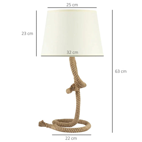 Rootz Nachttischlampe – Tischlampe – Wohnzimmer – Schlafzimmer – Arbeitszimmerlampe – Beige + Braun – 21 cm x 18 cm x 46 cm