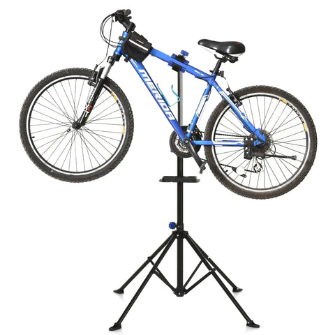 Rootz Bike Repair Stand - Bicycle Assembly Stand - Centering Stand - Bicycle Stand - Black - 144x144x117-170 cm