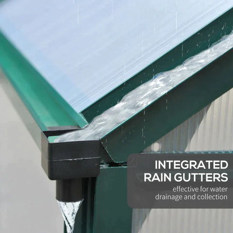 Rootz Greenhouse - Walk-in Mini Greenhouse - Met Dakraam - Schuifdeur - Aluminium/PC Board - Groen/Transparant - 190 x 192 x 201cm