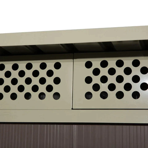 Rootz Tuinberging - Tuinschuur - Gereedschapsschuur - Schuifdeur - Ventilatieraam - Grijs - 257 x 142 x 184 cm