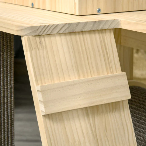 Rootz Scratching Post - Cat Roll - Cat Tree - Cat Climbing Tree - Cat Cave - Cat House - Pine Wood/Sisal/Plush - Natural/Grey - 70L x 50W x 125H cm