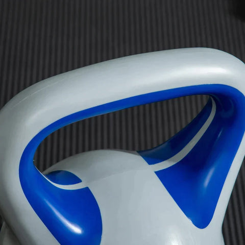 Rootz Kettlebell - 12 Kg - Flat Bottom - Large Handle - Plastic Coating - Blue - 24 x 17 x 28 cm